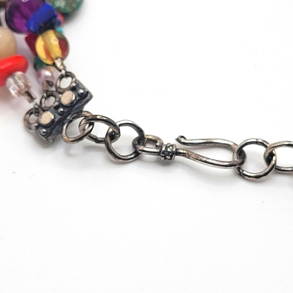 Vintage Southwestern Colorful Multi Gemstone Double or Triple Wear Necklace - Picture 8 of 11